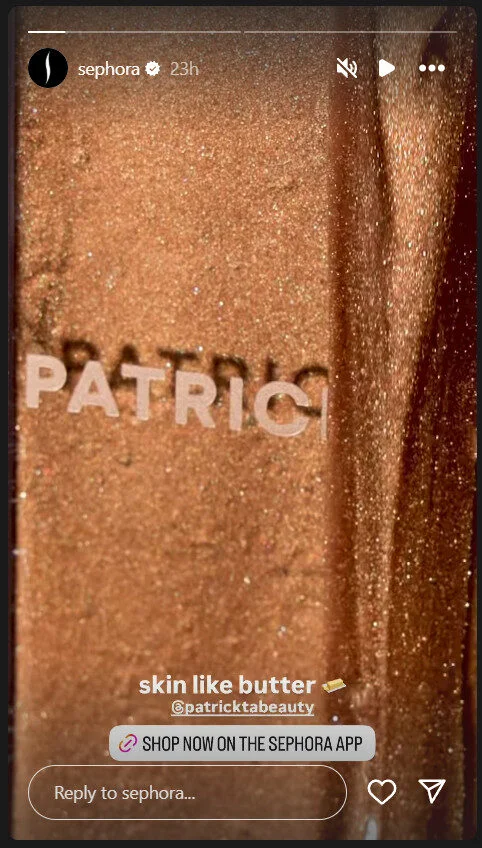 Image of Sephora’s Instagram Stories caption