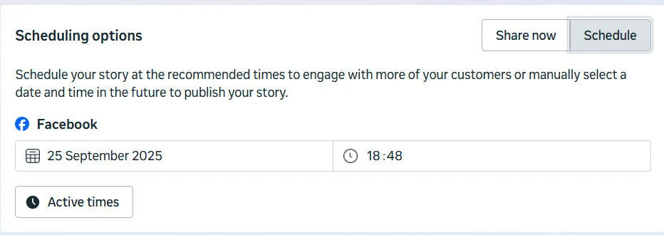 Select Date & Time to schedule post
