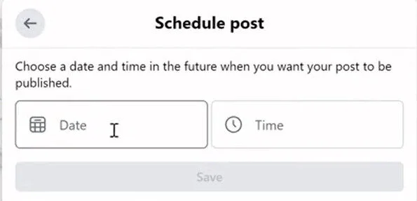 add data and time to schedule your post