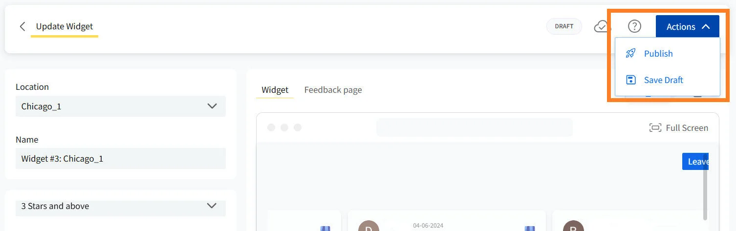 click “Publish” under the “Actions” button