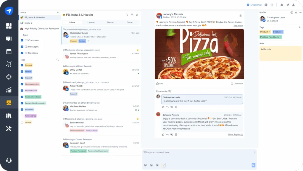 SocialPilot Social Inbox Feature