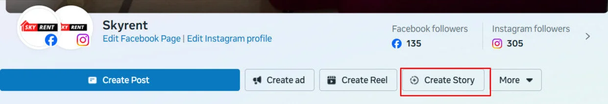 open meta suite and click on Create Story