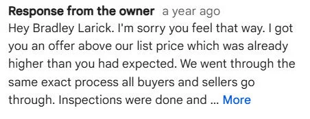 Professional review response, staying calm and respectful under criticism