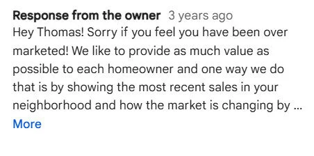 Review reply explaining the issue and steps taken to resolve it