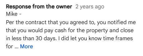 Review response offering a solution and suggesting offline follow-up